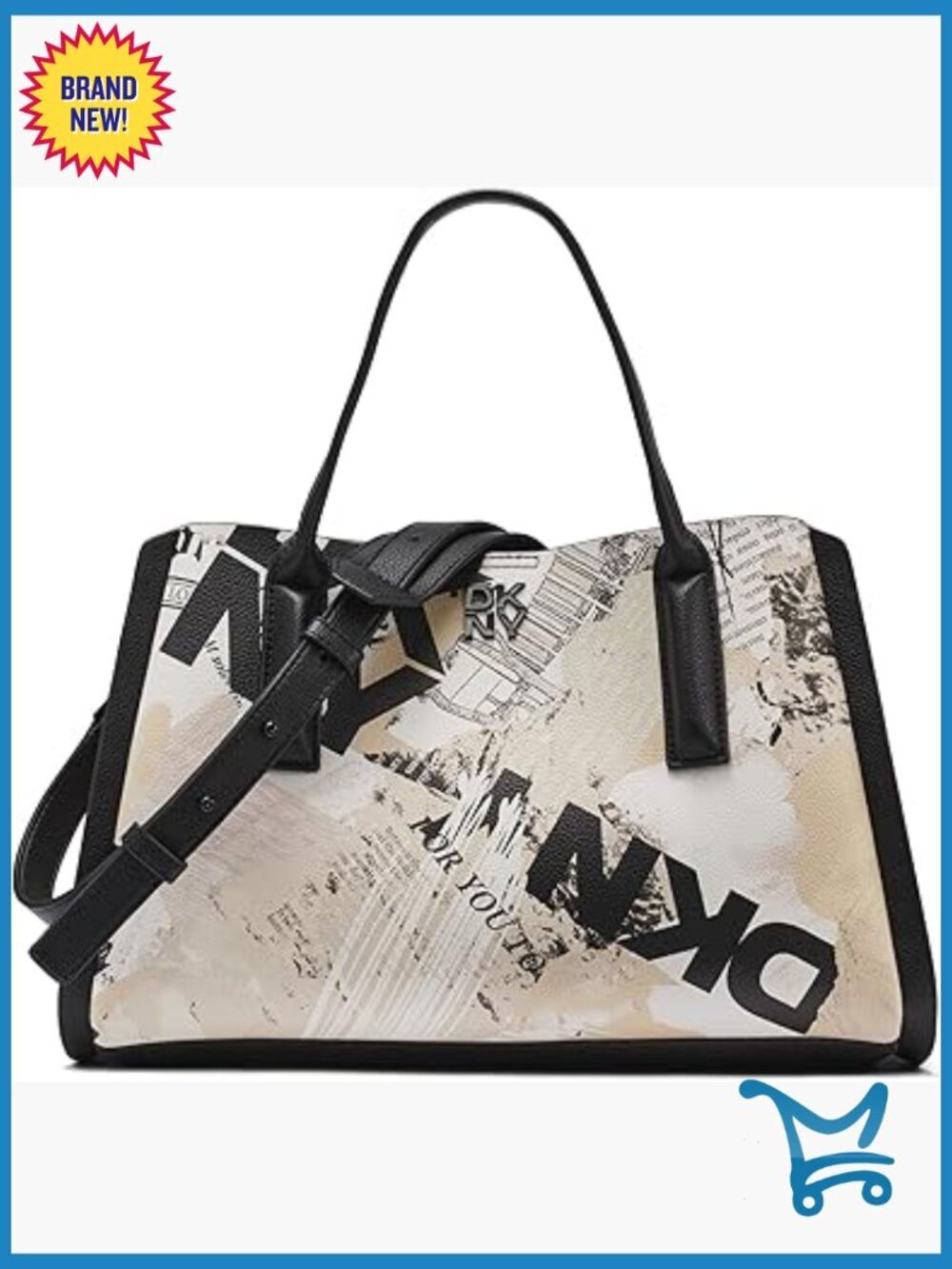Medium Satchel Handbag with Adjustable Strap, Polyurethane Material